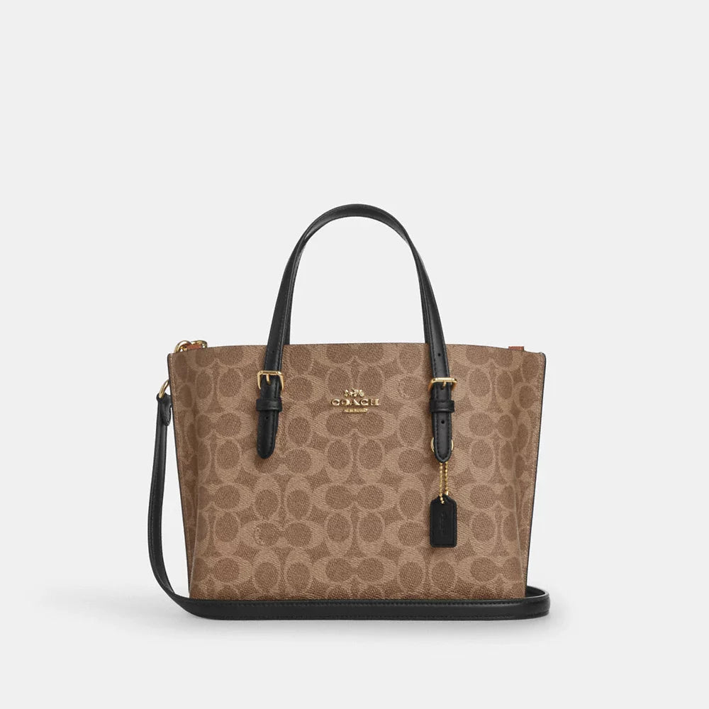 COACH MOLLIE TOTE 25 SIGNATURE CANVAS CV965 IN IM/TAN BLACK