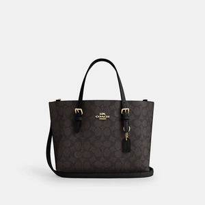 COACH MOLLIE TOTE 25 SIGNATURE CANVAS CV965 IN IM/WALNUT BLACK