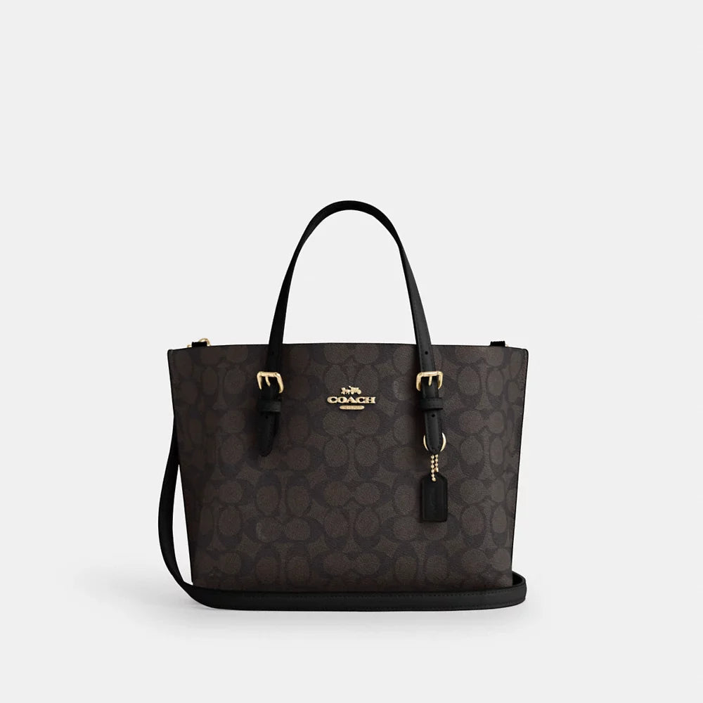 COACH MOLLIE TOTE 25 SIGNATURE CANVAS CV965 IN IM/WALNUT BLACK