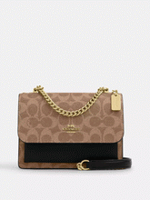 Load image into Gallery viewer, COACH MINI KLARE CROSSBODY BAG IN SIGNATURE CANVAS CW206 GOLD/TAN/BLACK
