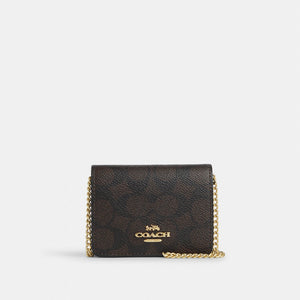 COACH MINI WALLET ON A CHAIN IN SIGNATURE CANVAS (COACH CZ278)