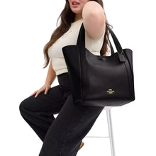 Load image into Gallery viewer, COACH HADLEY TOTE BAG (COACH CV996) GOLD/BLACK
