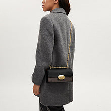 Load image into Gallery viewer, ELIZA FLAP CROSSBODY CHAIN IN SIGNATURE CANVAS BROWN BLACK (COACH CP009)
