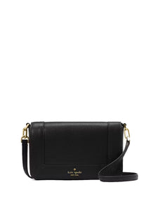 KATE SPADE LENA SMALL FLAP CROSSBODY in BLACK