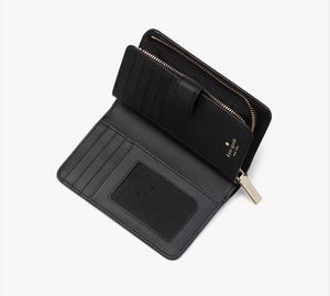 KATE SPADE LENA MEDIUM BIFOLD WALLET IN BLACK