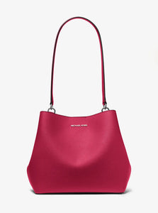 MICHAEL KORS PRATT MEDIUM BUCKET SHOULDER IN DARK RASPBERRY