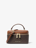 MICHAEL KORS VIVI SMALL SIGNATURE VANITY CROSSBODY IN BROWN