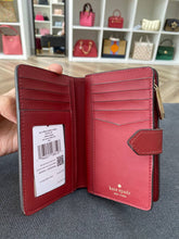 Load image into Gallery viewer, KATE SPADE STACI MEDIUM SAFFIANO COMPACT BIFOLD WALLET IN RED CURRANT
