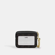 Load image into Gallery viewer, ZIP CARD CASE IN SIGNATURE CANVAS (COACH CW883) GOLD/WALNUT/BLACK
