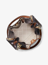 Load image into Gallery viewer, MICHAEL KORS MINA LARGE BELTED CHAIN INLY SHOULDER BAG IN SIGNATURE BROWN
