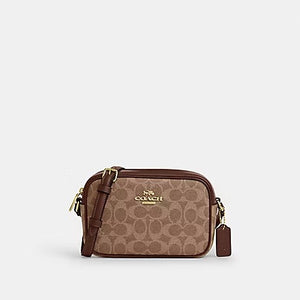 COACH MINI JAMIE CAMERA BAG IN SIGNATURE CANVAS (COACH CY752) GOLD/TAN/BROWN