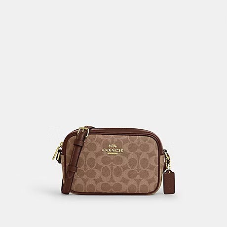 COACH MINI JAMIE CAMERA BAG IN SIGNATURE CANVAS (COACH CY752) GOLD/TAN/BROWN