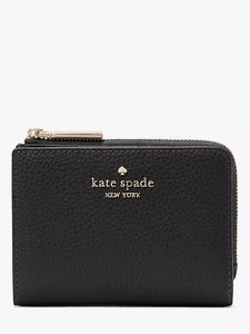 KATE SPADE LENA SMALL L ZIP WALLET IN BLACK