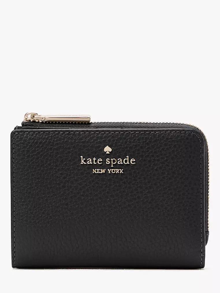 KATE SPADE LENA SMALL L ZIP WALLET IN BLACK