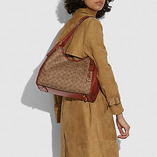 Load image into Gallery viewer, COACH LORI SHOULDER BAG IN SIGNATURE CANVAS BRASS/ TAN/RUST (C4825)

