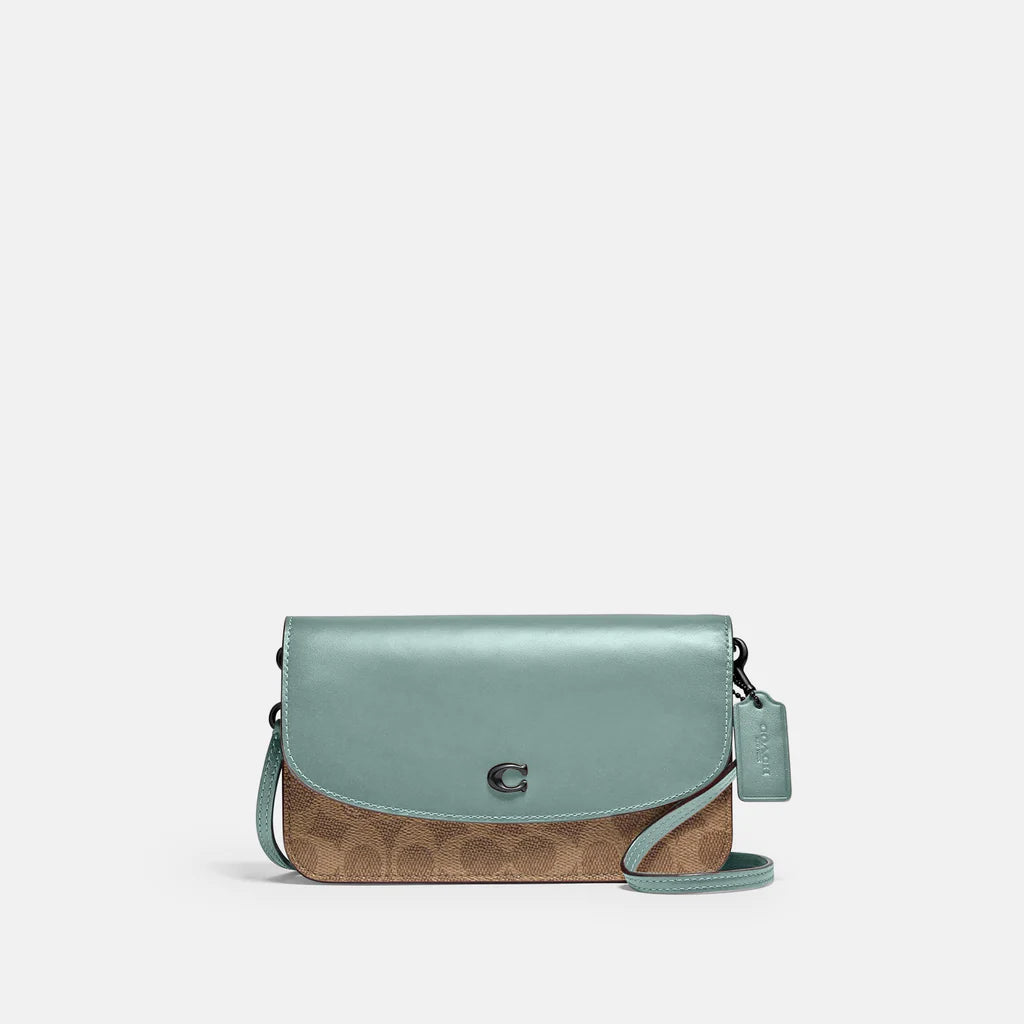 COACH HAYDEN SIGNATURE CROSSBODY IN TAN AQUA C5362