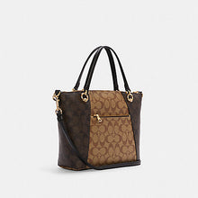 Load image into Gallery viewer, COACH KACEY C6838 SATCHEL BLOCKED SIGNATURE CANVAS IN GOLD/KHAKI BROWN MULTI
