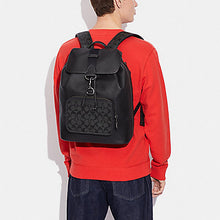 Load image into Gallery viewer, COACH WEST SULLIVAN BACKPACK SIGNATURE CANVAS IN GUNMETAL/CHARCOAL/BLK (C9864)
