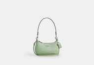 COACH TERI MINI CROSSBODY IN SIGNATURE LEATHGER WITH HEART CHARM IN PALE GREEN