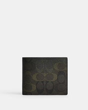 Load image into Gallery viewer, COACH 3 IN 1 WALLET IN SIGNATURE CANVAS CEU73 IN CAMO GREEN
