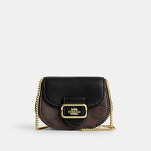 Load image into Gallery viewer, COACH MORGAN CARD CASE ON A CHAIN IN SIGNATURE CANVAS BROWN BLACK (CK439)
