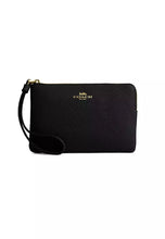 Load image into Gallery viewer, COACH CORNER ZIP WRISTLET IN BLACK
