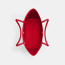 Load image into Gallery viewer, COACH CITY TOTE BAG IN SIGNATURE CANVAS (COACH CV976) GOLD/WALNUT/BOLD RED
