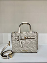 Load image into Gallery viewer, MICHAEL KORS EMILIA SMALL SATCHEL SIGNATURE IN LIGHT CREAM MULTI
