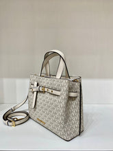 Load image into Gallery viewer, MICHAEL KORS EMILIA SMALL SATCHEL SIGNATURE IN LIGHT CREAM MULTI
