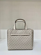 Load image into Gallery viewer, MICHAEL KORS EMILIA SMALL SATCHEL SIGNATURE IN LIGHT CREAM MULTI
