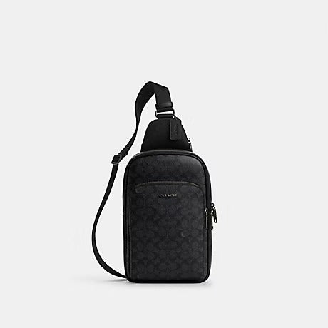 COACH ETHAN PACK IN SIGNATURE CANVAS CZ393 IN GUNMETAL/CHARCOAL/BLACK