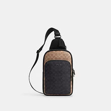Load image into Gallery viewer, COACH ETHAN PACK IN SIGNATURE CANVAS CZ394 IN QB/TAN/CHARCOAL/BLACK
