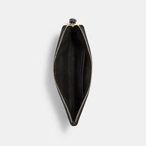 COACH LARGE CORNER ZIP WRISTLET IN BLACK CV395