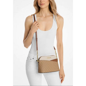 MICHAEL KORS MEDIUM DOME XCROSS CROSSBODY SIGNATURE IN CAMEL MULTI