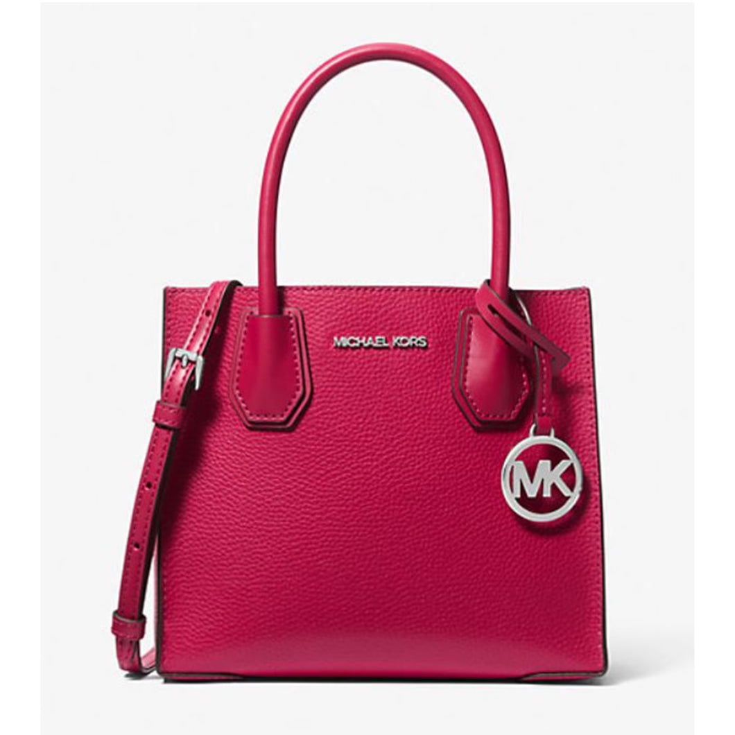 MICHAEL KORS MERCER MEDIUM MESSENGER LEATHER IN RABERRY