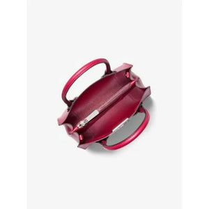 MICHAEL KORS MERCER MEDIUM MESSENGER LEATHER IN RABERRY