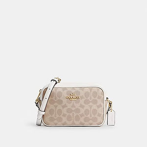 COACH MINI JAMIE CAMERA BAG IN SIGNATURE CANVAS (COACH CY752) GOLD/SAND/CHALK