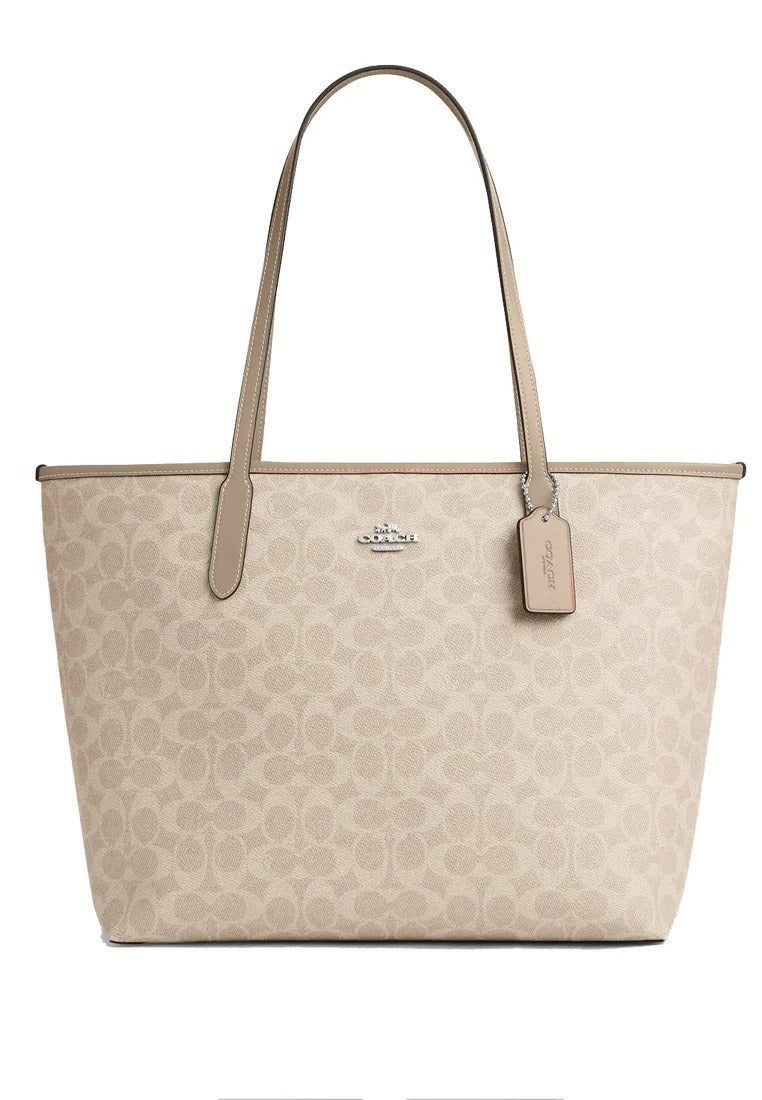 COACH CITY TOTE BAG IN SIGNATURE CANVAS (COACH CV976) IN SAND TAUPE