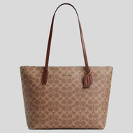 COACH FIONA ZIP TOTE BAG CBT18 IN TAN BROWN