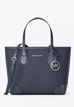 Load image into Gallery viewer, MICHAEL KORS EVA XS LEATHER CONVERTIBLE TOTE IN NAVY
