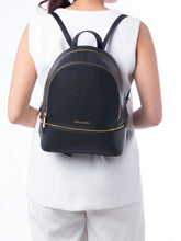 Load image into Gallery viewer, MICHAEL KORS RHEA MEDIUM ZIP BACKPACK IN BLACK
