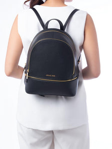 MICHAEL KORS RHEA MEDIUM ZIP BACKPACK IN BLACK