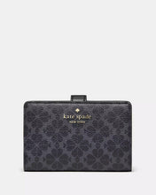 Load image into Gallery viewer, KATE SPADE LENA MEDIUM BIFOLD WALLET IN BLACK FLOWER
