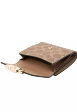 Load image into Gallery viewer, COACH ELIZA SMALL WALLET IN SIGNATURE CANVAS TAN BROWN
