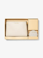 GIFT SET IN LIGHT CREAM : MICHAEL KORS TRISHA MEDIUM LOGO CROSSBODY IN LIGHT CREAM