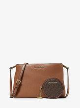 Load image into Gallery viewer, GIFT SET IN LUGGAGE : MICHAEL KORS TRISHA MEDIUM LOGO CROSSBODY IN LUGGAGE)
