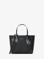 MICHAEL KORS EVA XS LEATHER CONVERTIBLE TOTE IN BLACK