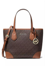 Load image into Gallery viewer, MICHAEL KORS EVA XS CONVERTIBLE TOTE IN SIGNATURE BROWN
