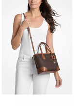 Load image into Gallery viewer, MICHAEL KORS EVA XS CONVERTIBLE TOTE IN SIGNATURE BROWN
