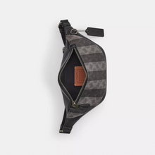 Load image into Gallery viewer, COACH WARREN MINI BELT BAG IN SIGNATURE CANVAS WITH STRIPES (CEB34) IN BLACK GREY

